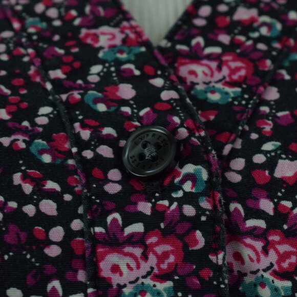 Vintage 90s Express Floral Long Sleeve Stretch Blouse | size M - Picture 8 of 9